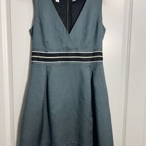 Original Penguin Teal Midi Dress with Black and White Accents